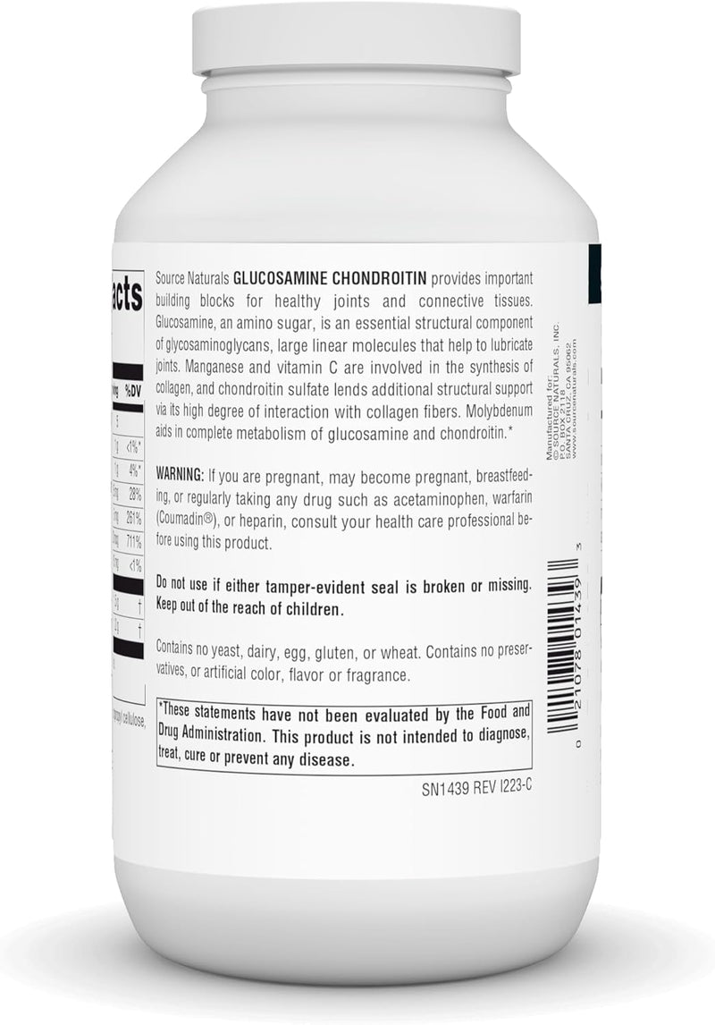Extra Strength Glucosamine Chondroitin, 240 Tablets by Source Naturals