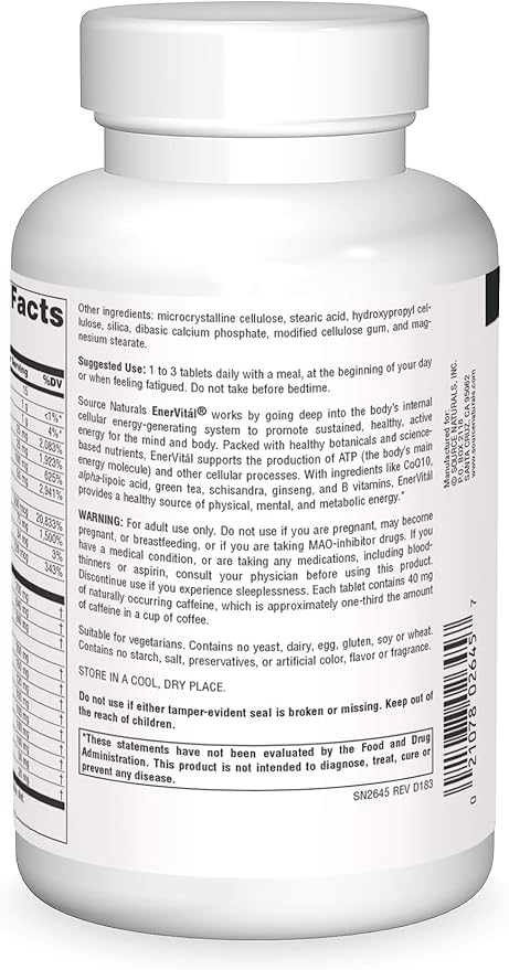 Enervital 120 Tabs by Source Naturals