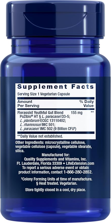 FLORASSIST® Probiotic Youthful Gut,  30 Capsules by Life Extension