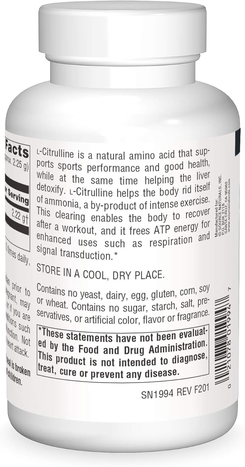 L-Citrulline Powder, 3.53 oz (100 grams) by Source Naturals