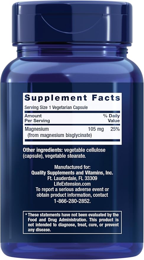 Magnesium Glycinate, 90 Vegetarian Capsules by Life Extension