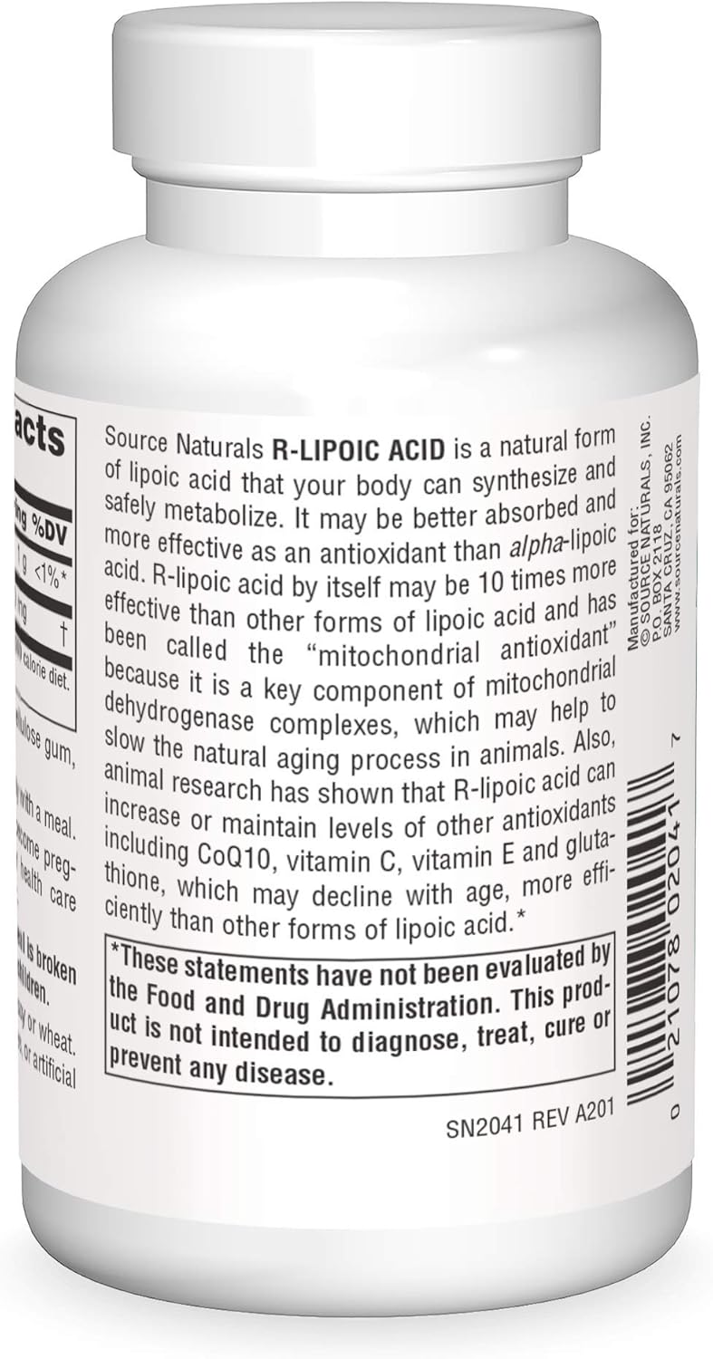 R-Lipoic Acid 100mg, 120 Tablets by Source Naturals