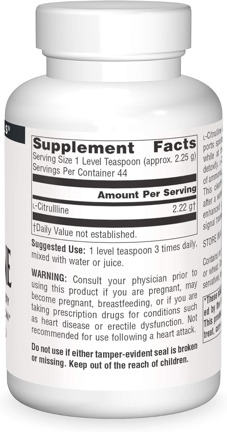 L-Citrulline Powder, 3.53 oz (100 grams) by Source Naturals