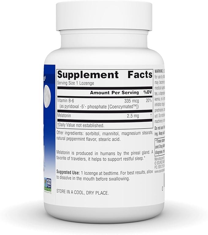 Sleep Science®, Melatonin, Peppermint, 2.5 mg, 240 Lozenges by Source Naturals