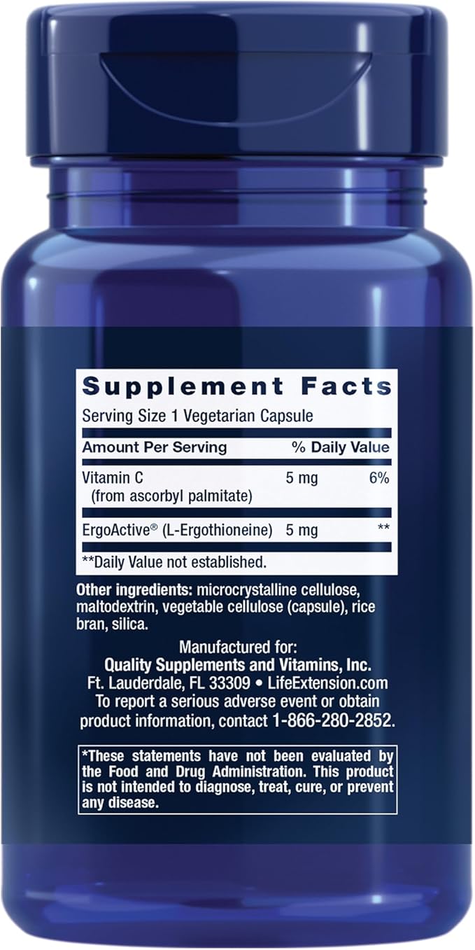 Essential Youth L-Ergothioneine, 5 mg, 30 Vegetarian Capsules by Life Extension