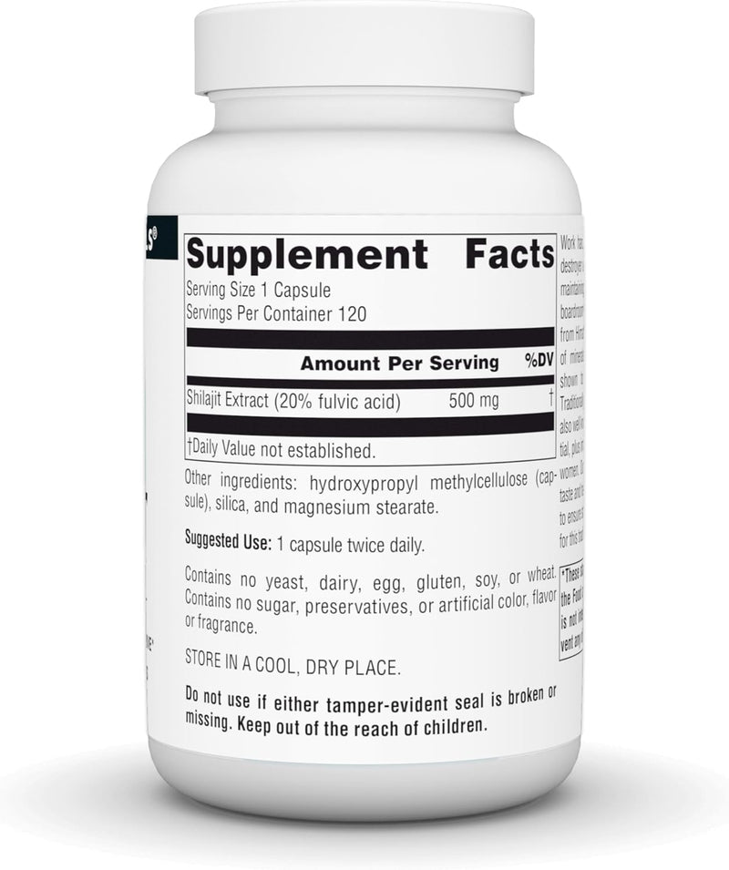 Shilajit Extract , 500 mg , 120 Vegan Capsules by Source Naturals