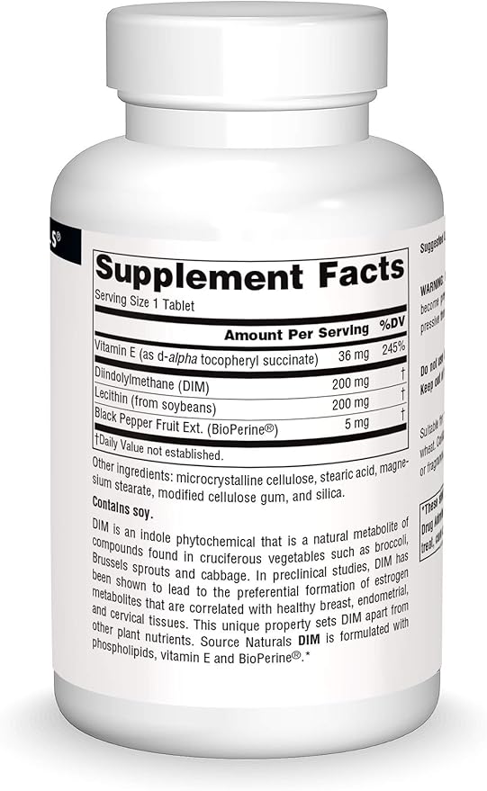 DIM, 200 mg, 120 Tablets by Source Naturals