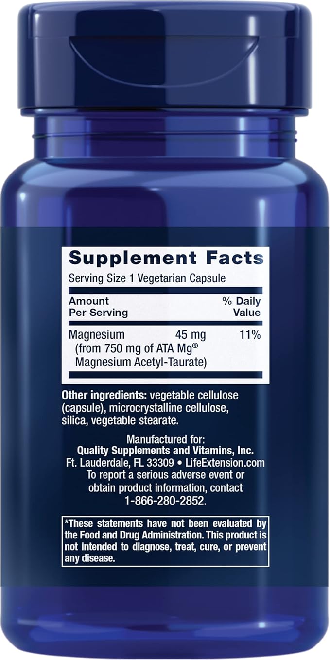 Calm-Mag, Magnesium Acetyl Taurinate, 30 Vegetarian Capsules by Life Extension
