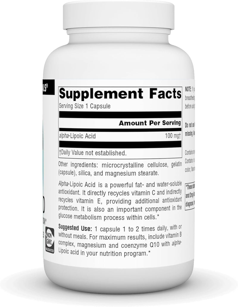 Alpha Lipoic Acid 100 mg -120 Capsules by Source Naturals