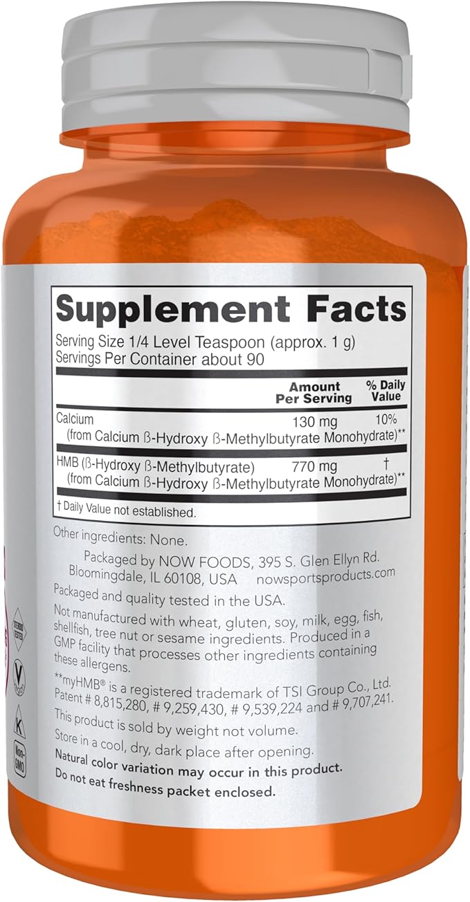 HMB Powder, Sports Recovery, 3.2 oz (90 g) by NOW Sports