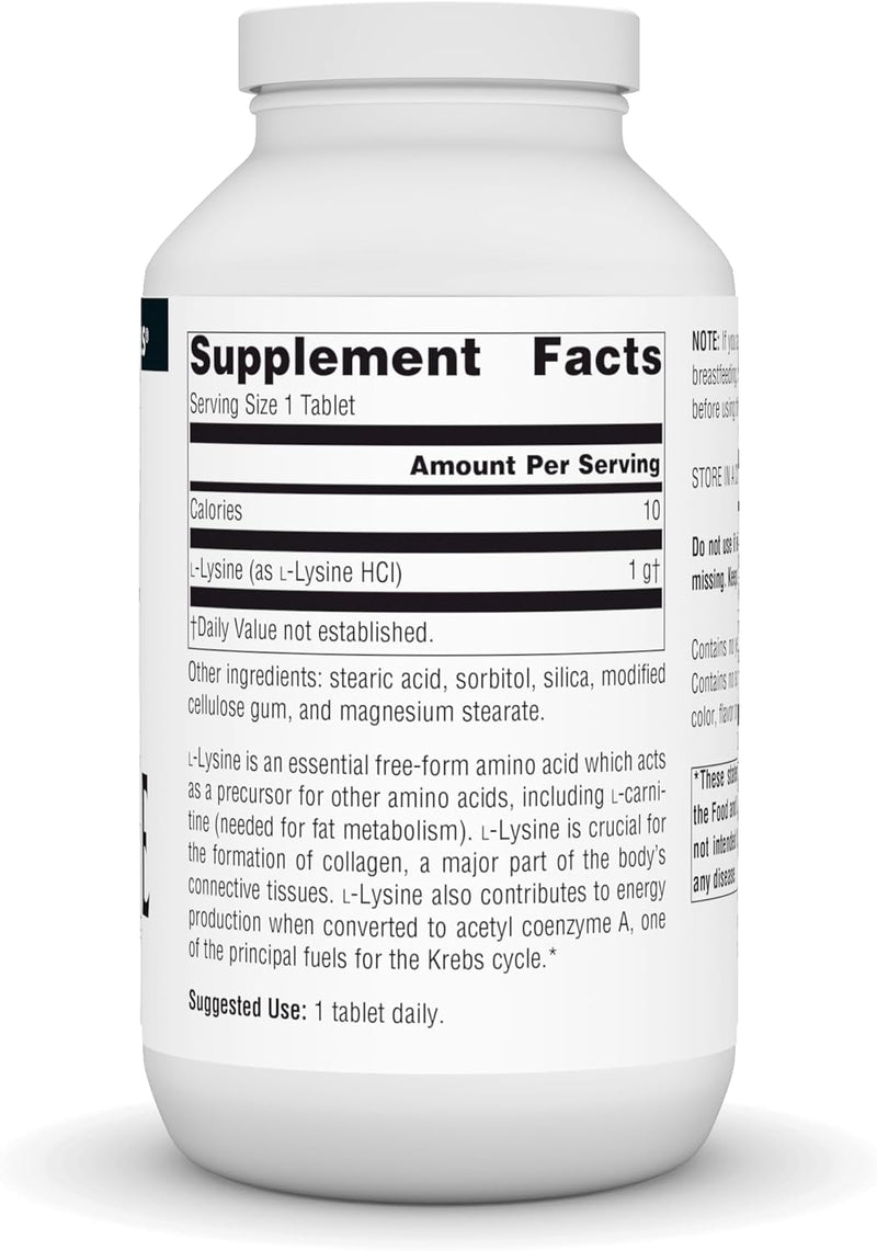 L-Lysine, 1,000 mg, 200 Tablets by Source Naturals