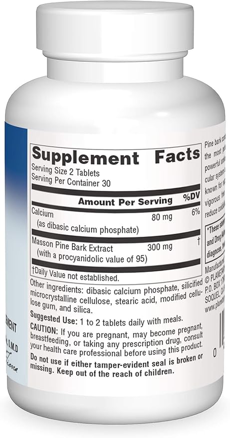 Full Spectrum™ Pine Bark Extract, 150 mg, 60 tablets by Planetary Herbals