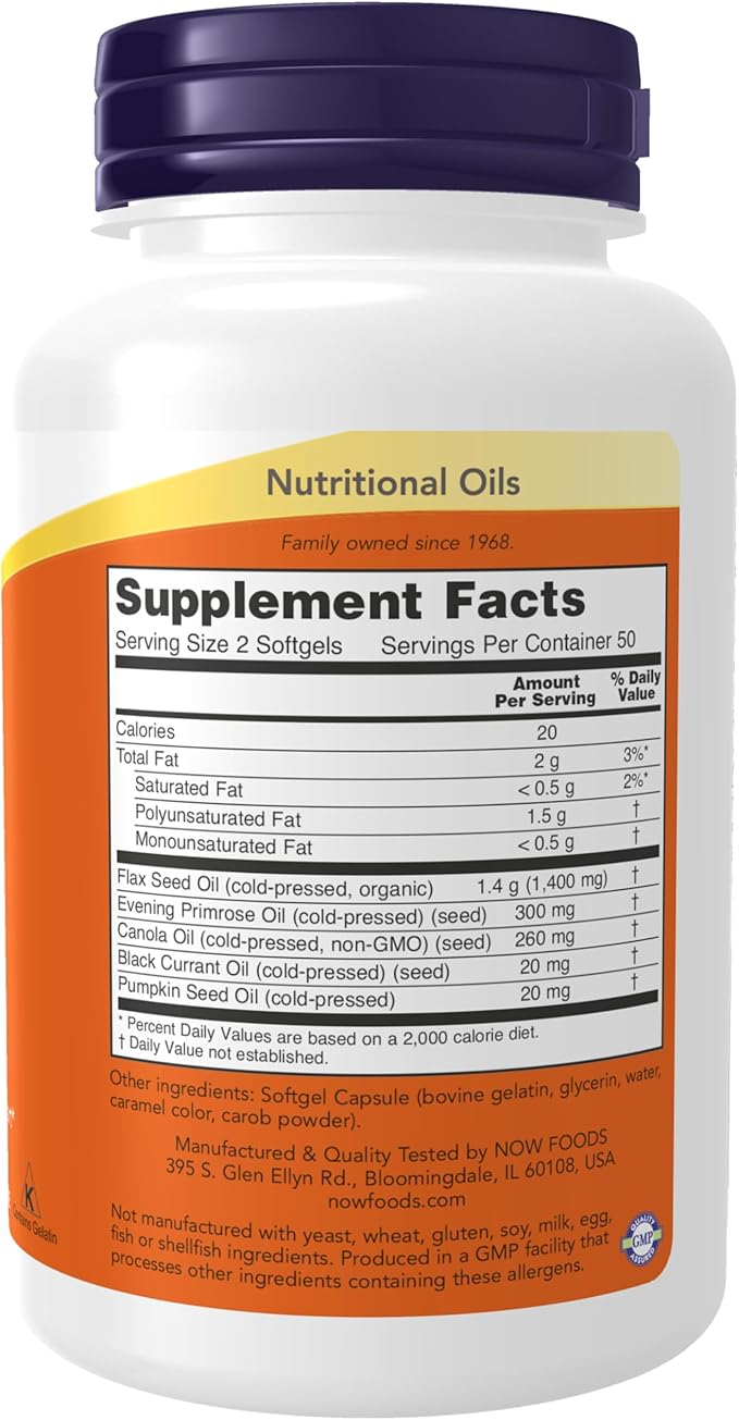 Omega 3-6-9, 1,000 mg, 100 Softgel by NOW