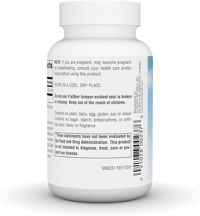 Serene Science GABA, for a Calm Mind, 750mg 45 Tablets by Source Naturals