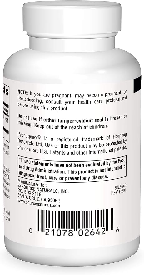 Pycnogenol 100 mg 120 Tablets by Source Naturals