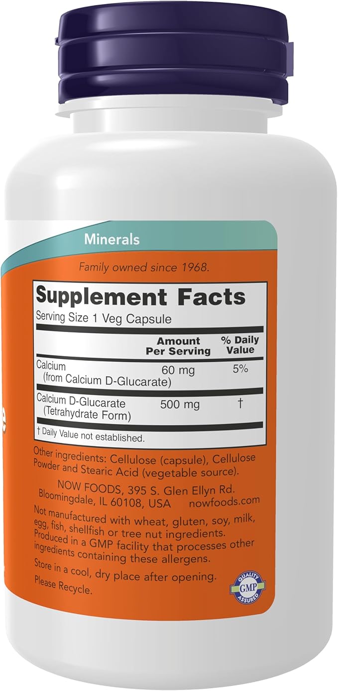 Calcium D-Glucarate 500 mg - 90 Veg Capsules by NOW