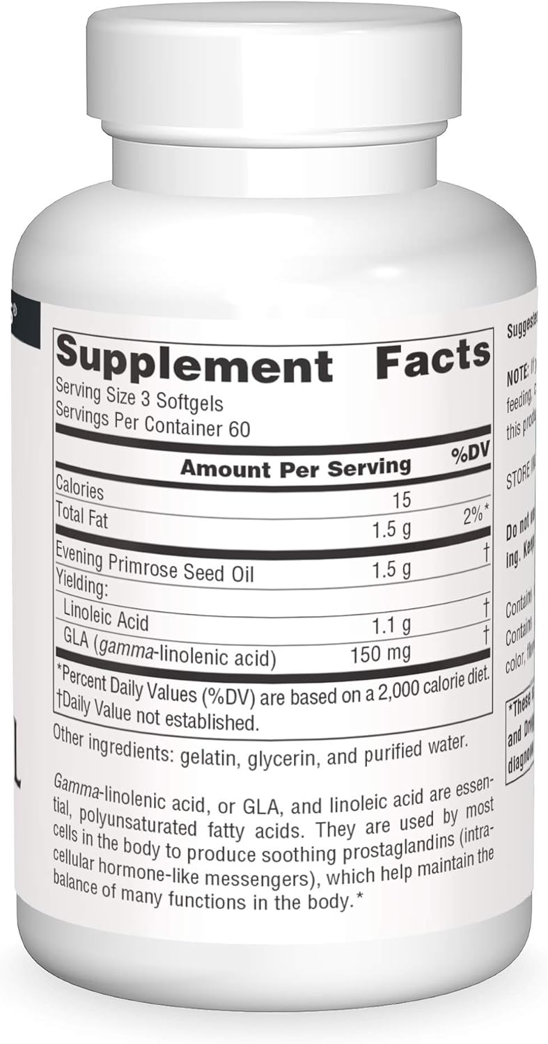 Evening Primrose Oil (Hexane-Free) 500mg - 180 Softgels  by Source Naturals