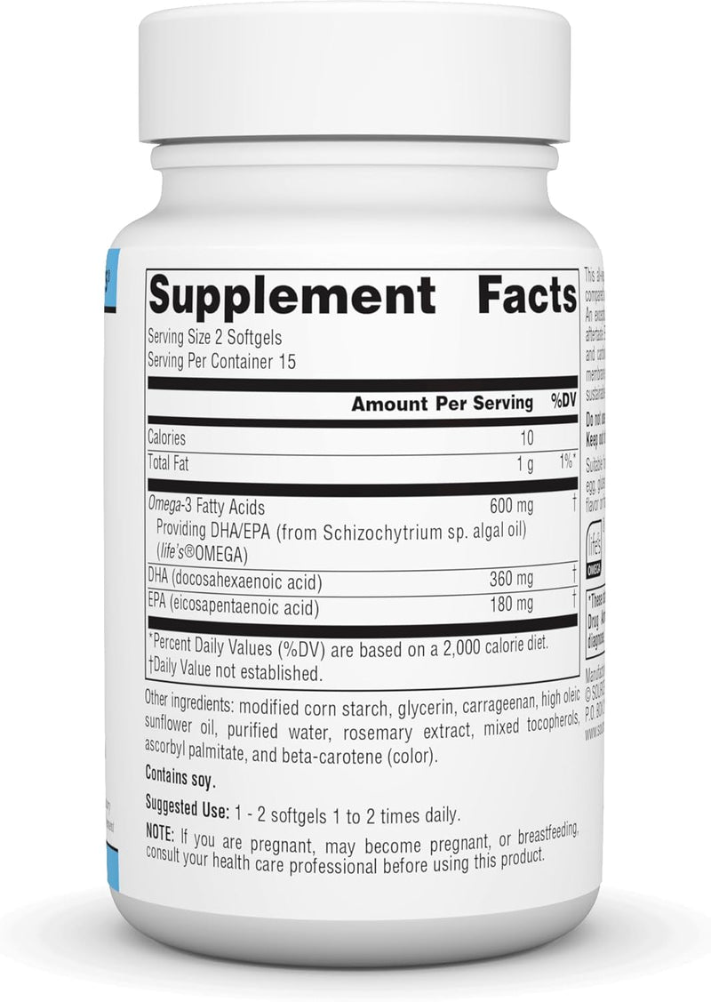 Vegan Omega-3s, Non-Fish EPA-DHA, 30 Vegan Softgels by Source Naturals