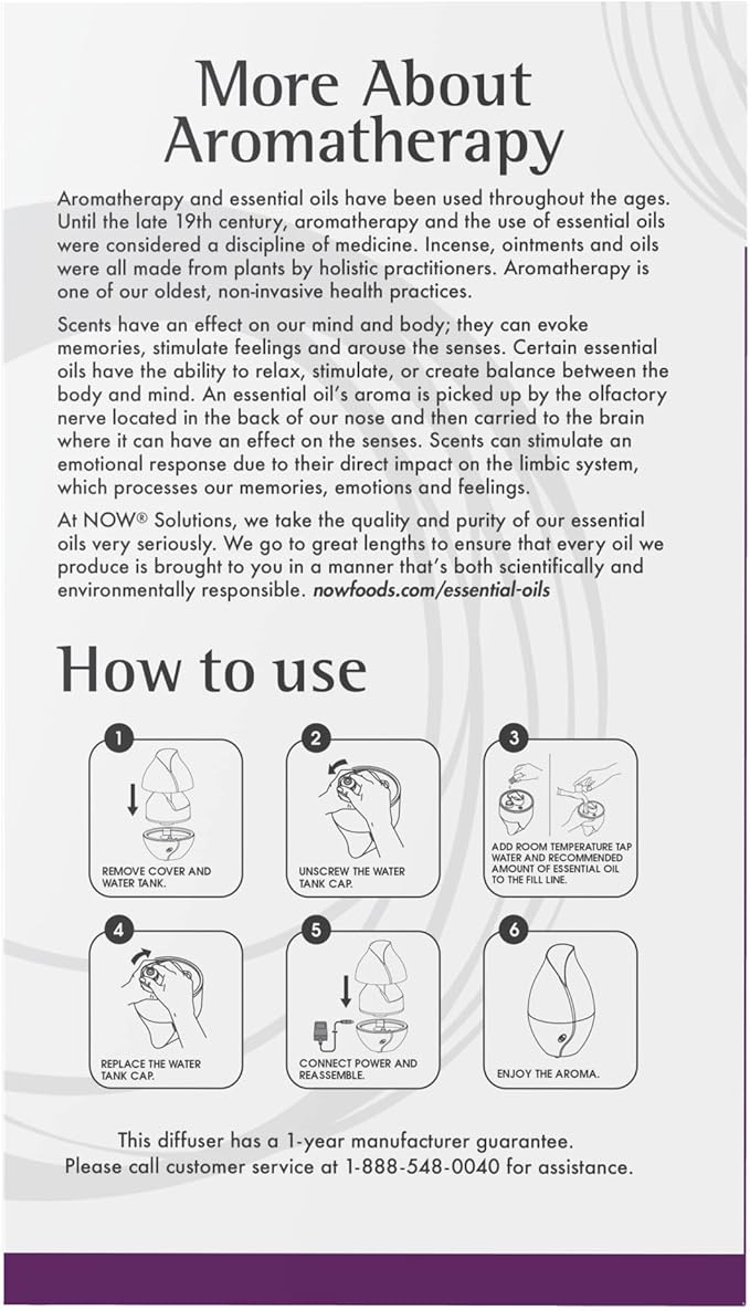 Ultrasonic Faux Wood Grain Essential Oil Diffuser by NOW