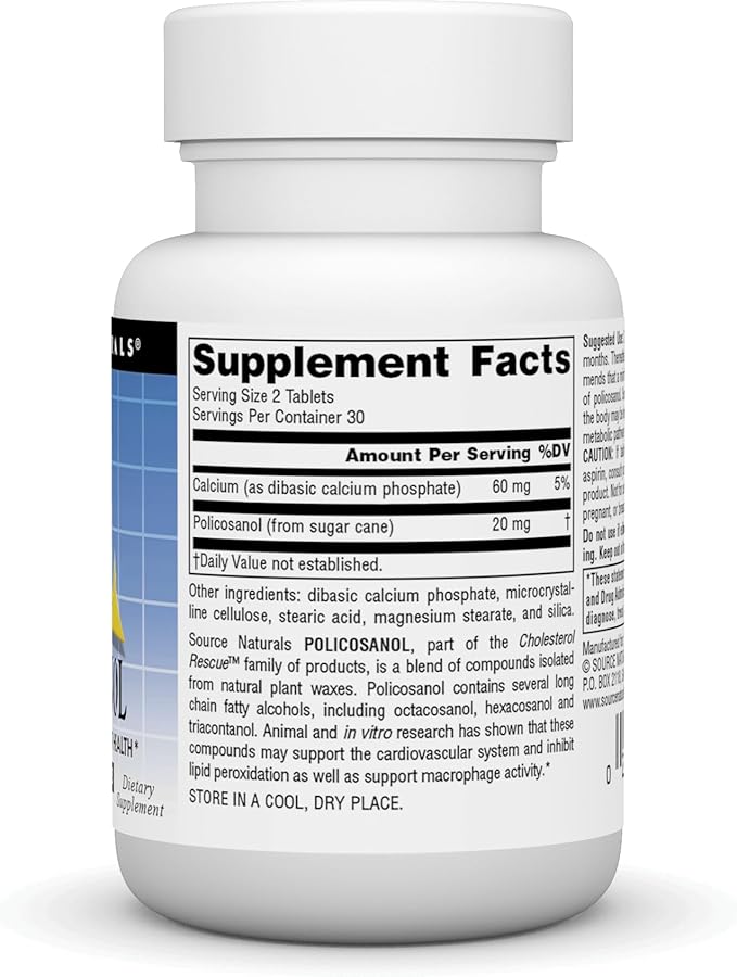 Policosanol 10 mg 60 Tablets by Source Naturals