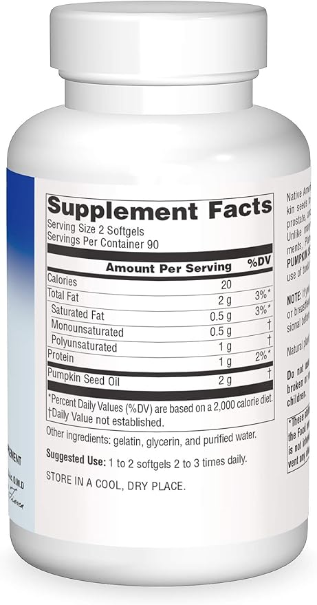 Full Spectrum Pumpkin Seed Oil, 1,000 mg - 180 Softgels by Planetary Herbals