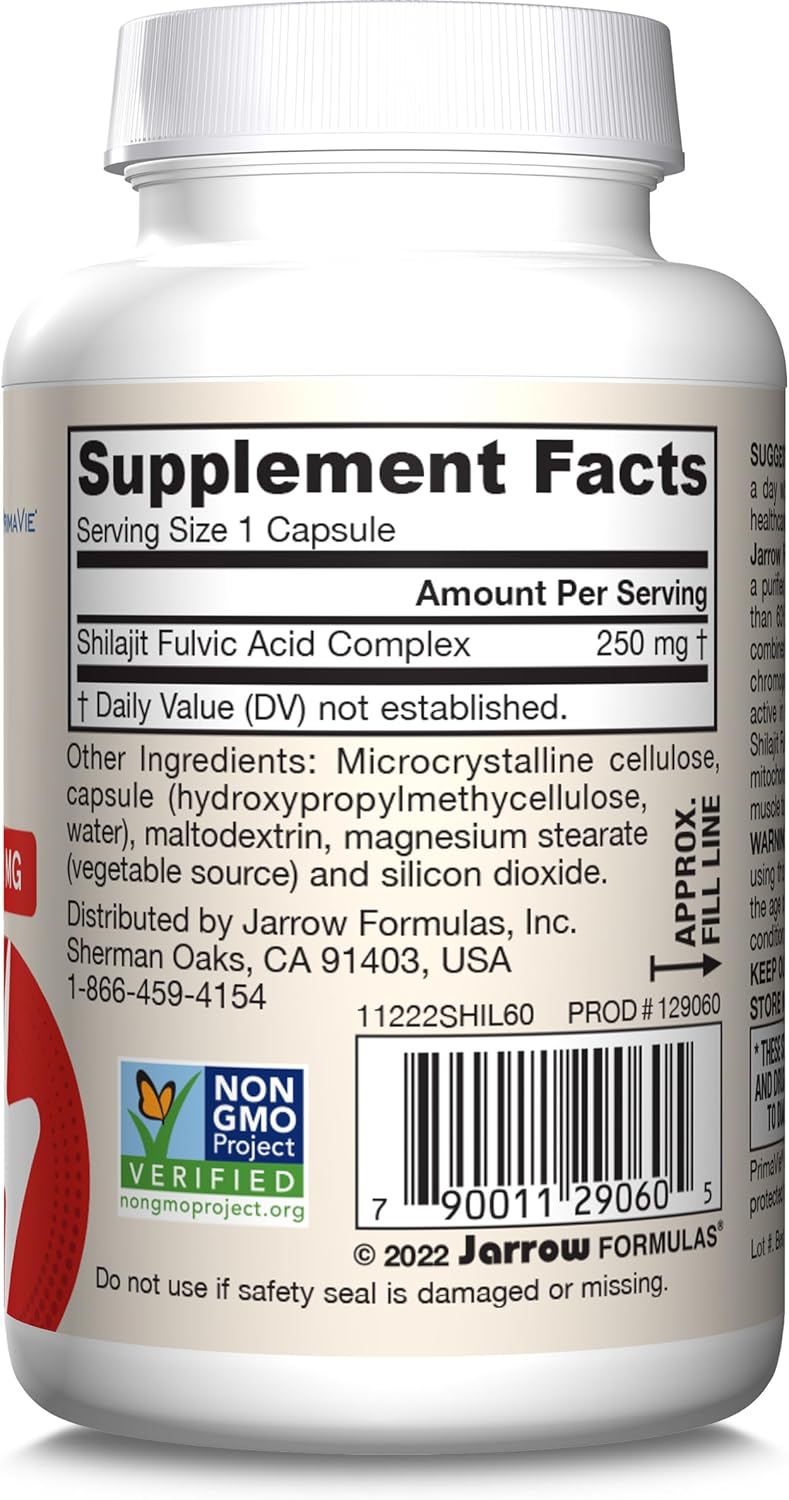 Shilajit Fulvic Acid Complex 250 mg 60 Veggie Caps