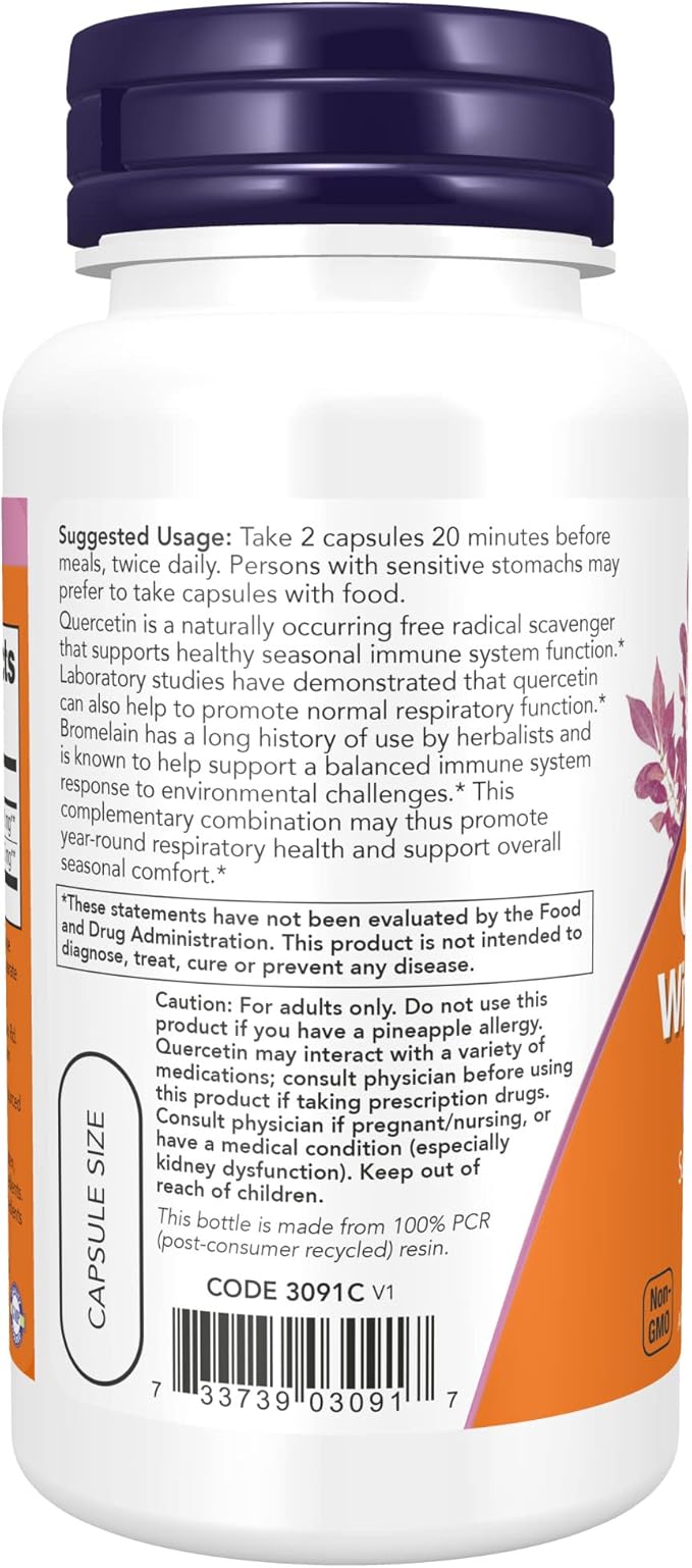 Quercetin With Bromelain, 60 Veg Capsules by NOW