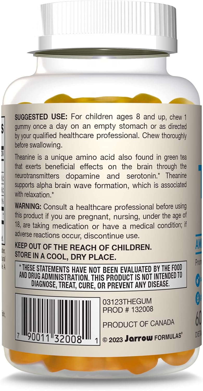 Theanine Gummies Apple Flavor 100 mg 60 Gummies