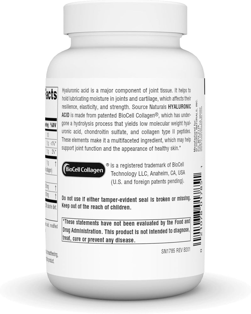 Hyaluronic Acid, 50mg, 120 Tablets by Source Naturals