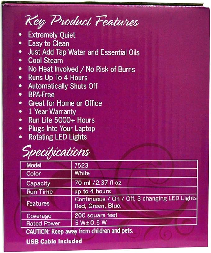 Ultrasonic USB Essential Oil Diffuser by NOW