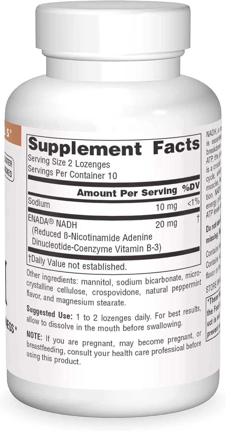 NADH 10 mg 20 Tabs by Source Naturals