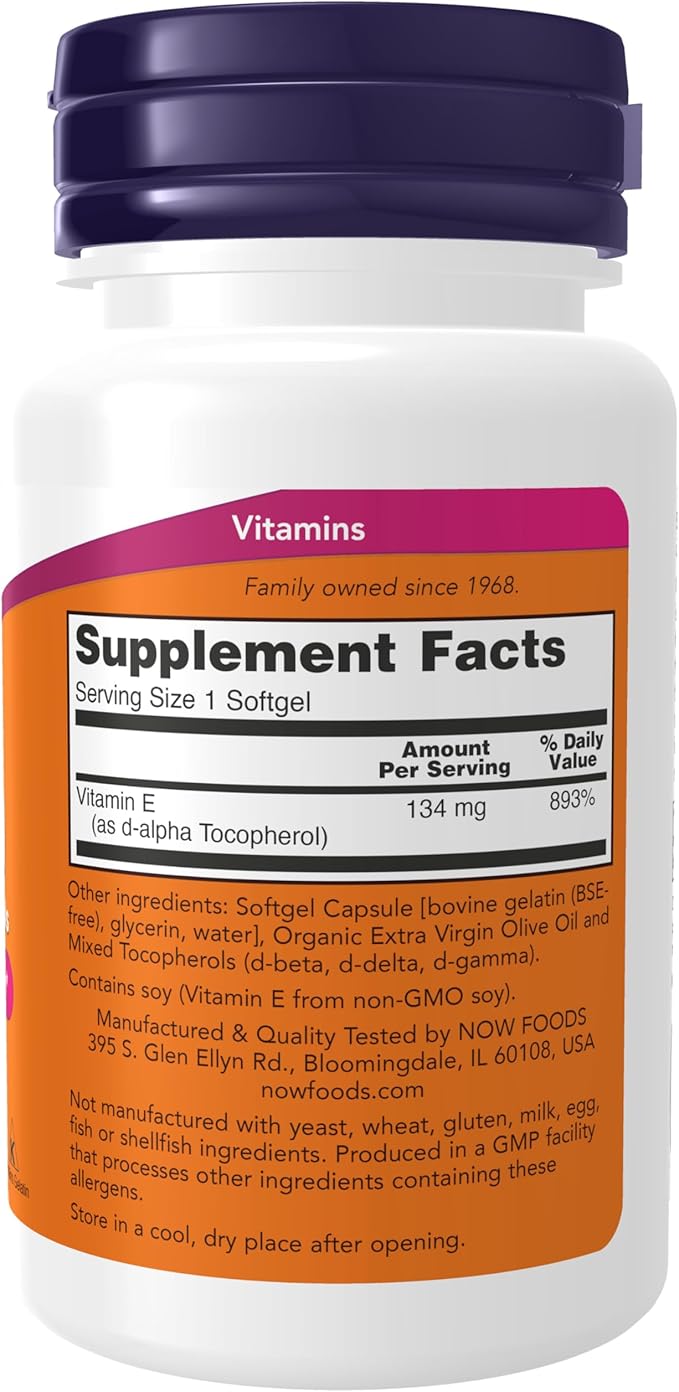 Vitamin E-200 With Mixed Tocopherols - 100 Softgels by NOW