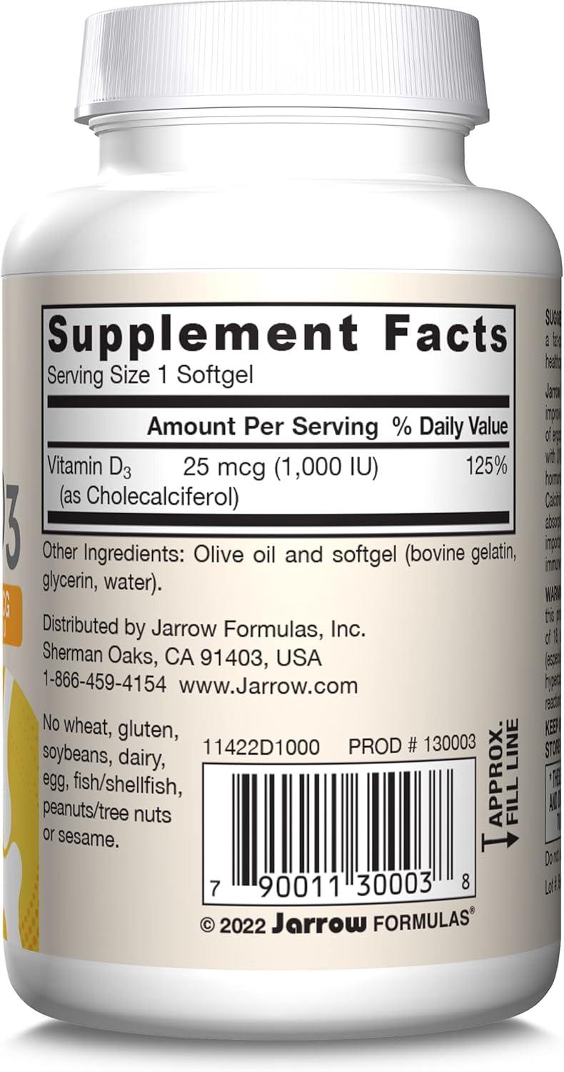 Vitamin D3 25 mcg (1000 IU) 100 Softgels