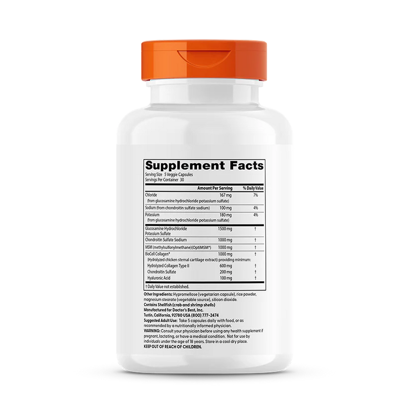 Glucosamine Chondroitin MSM + Hyaluronic Acid, 150 Veggie Caps