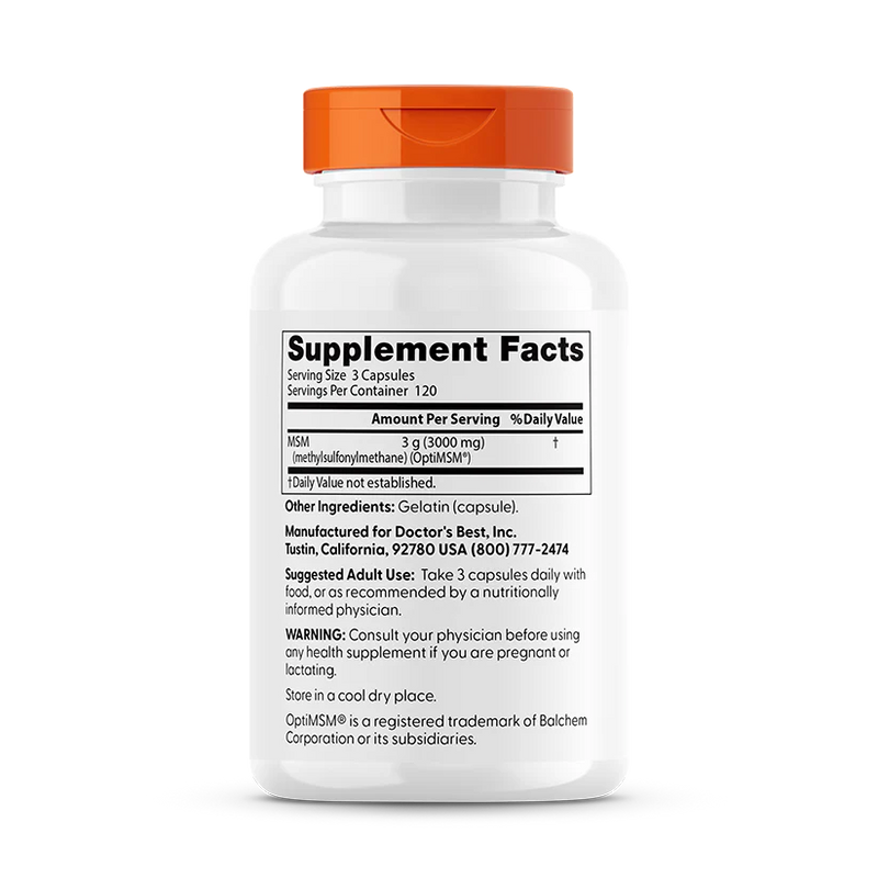 MSM with OptiMSM, 3,000 mg Per Serving, 360 Capsules