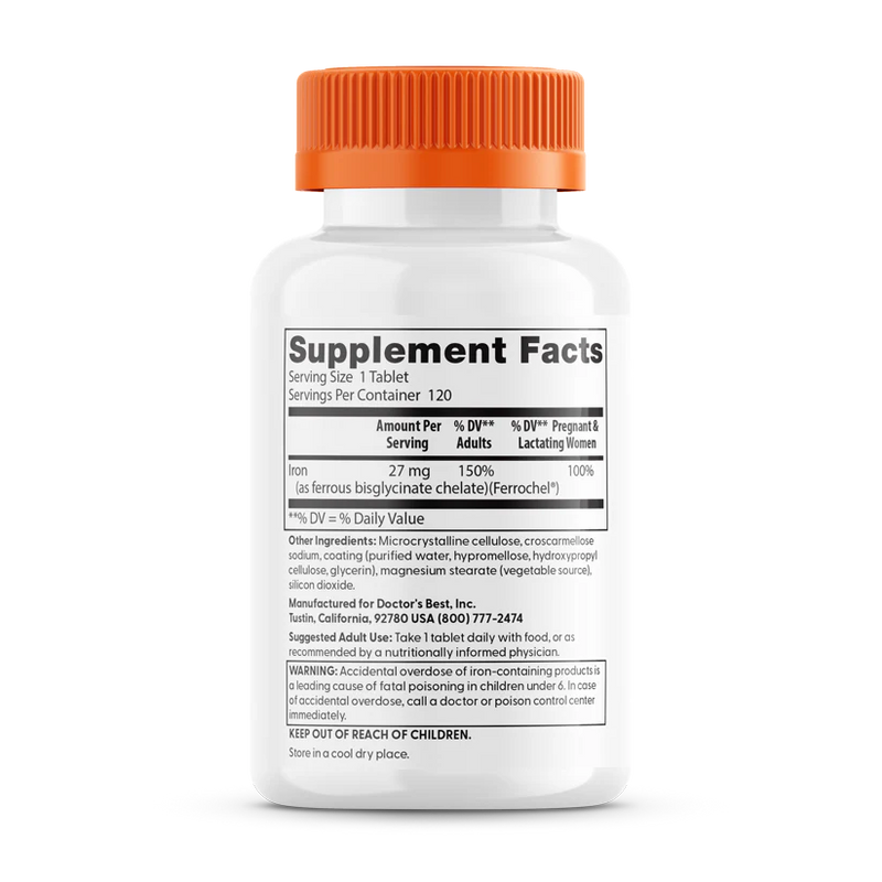 High Absorption Iron with Ferrochel 27 mg 120 Tablets