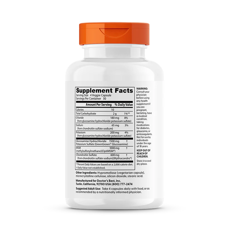 Vegan Glucosamine Chondroitin MSM 120 Veggie Caps