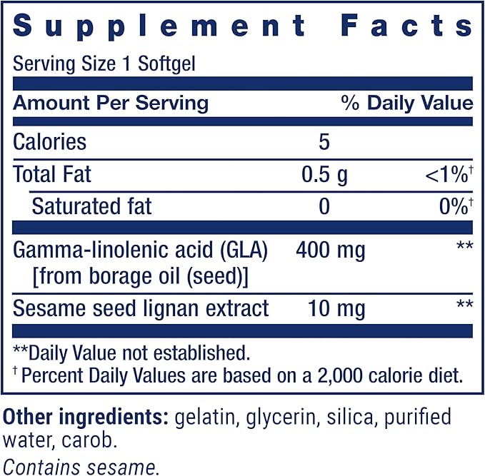 Mega GLA Sesame Lignans, 30 Softgels by Life Extension