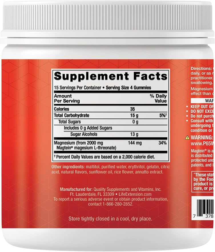 Neuro-Mag, Magnesium L-Threonate, Natural Orange, 60 Gummies by Life Extension