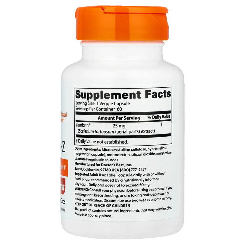 Calm with Zembrin 25 mg 60 Veggie Caps