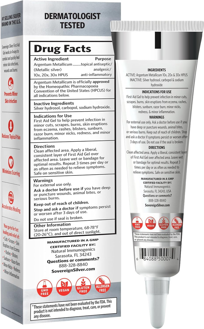 First Aid Gel, 0.5 fl oz (14.5 ml) by Sovereign Silver