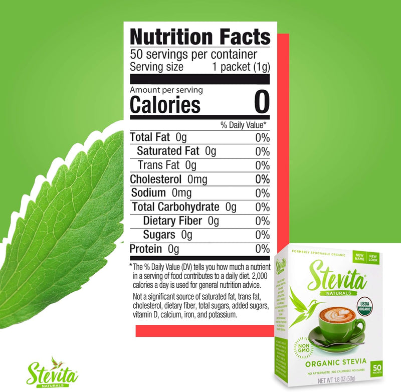 Organic Stevia - 50 Packets by Stevita Naturals