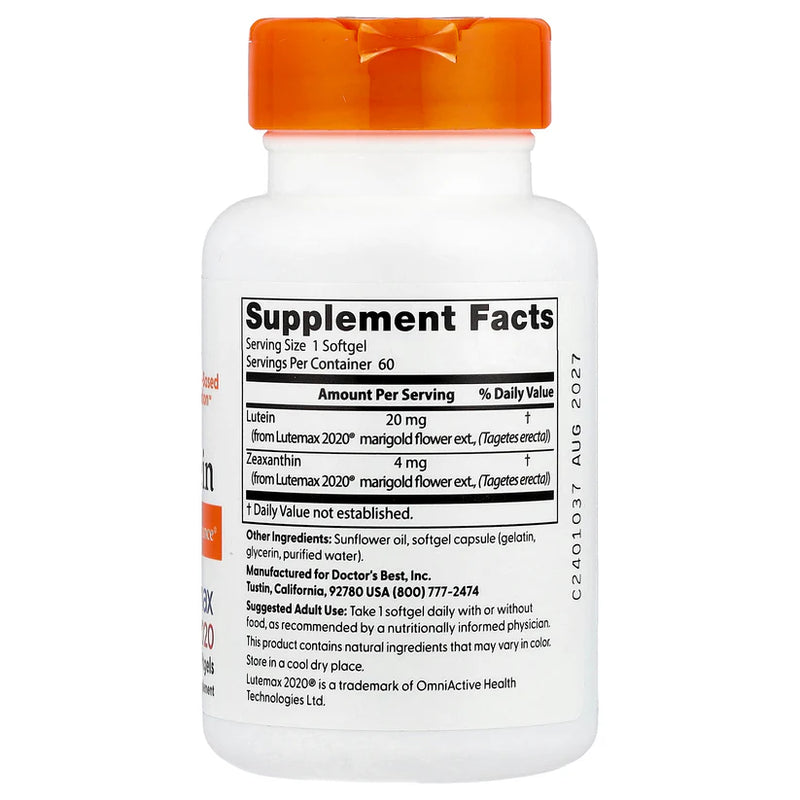 Lutein 20 mg 60 Softgels
