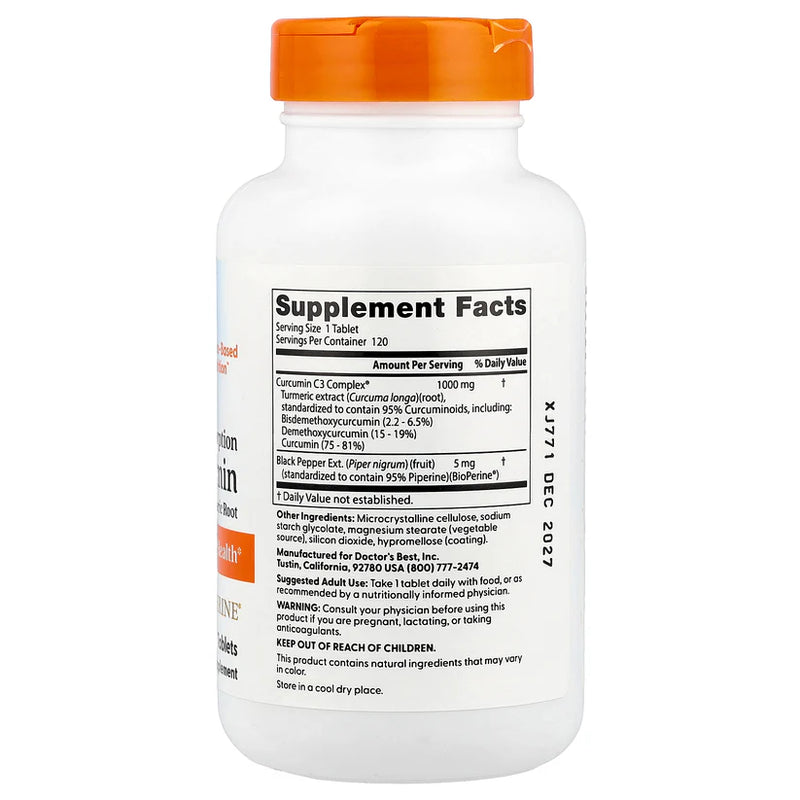 High Absorption Curcumin 1000 mg 120 Tablets