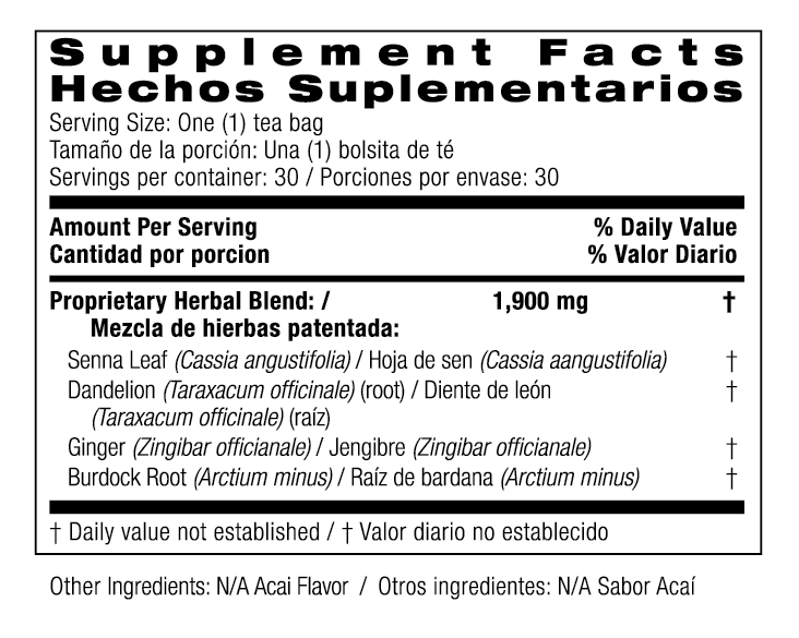 Acai Cleansing And Detox 30 Tea Bags by Bio Nutrition