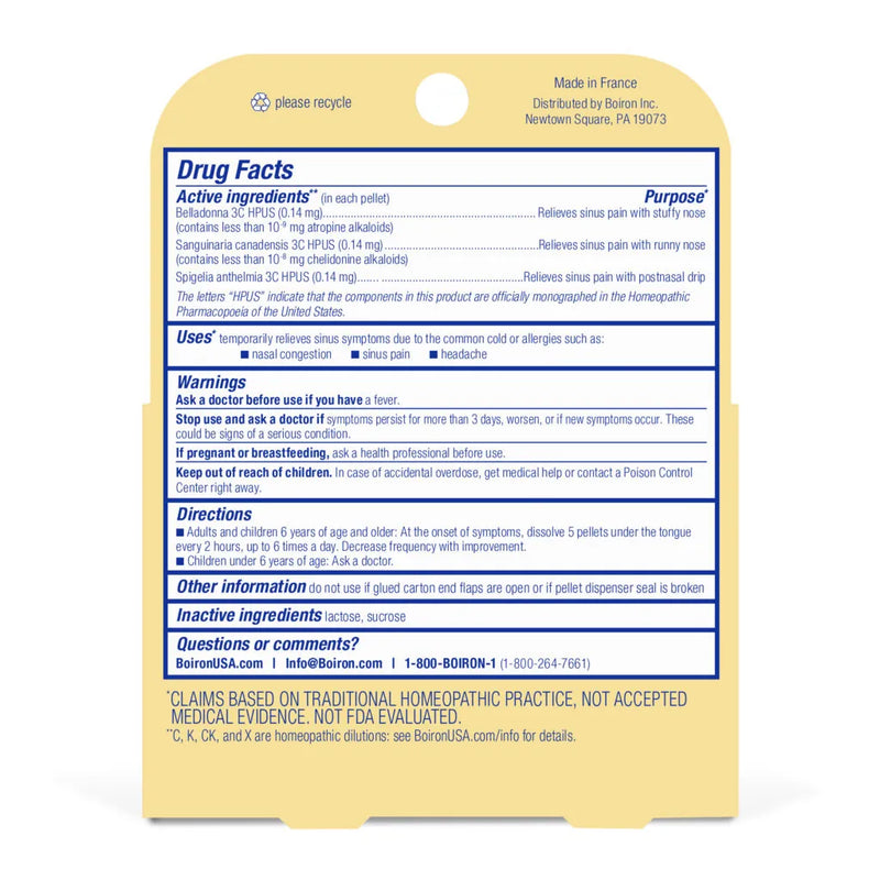 SinusCalm Meltaway Pellets 2 Tubes (160 Pellets) by Boiron