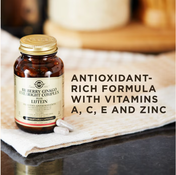 Bilberry Ginkgo Eyebright Complex Plus Lutein 60 Vegetable Capsules by Solgar