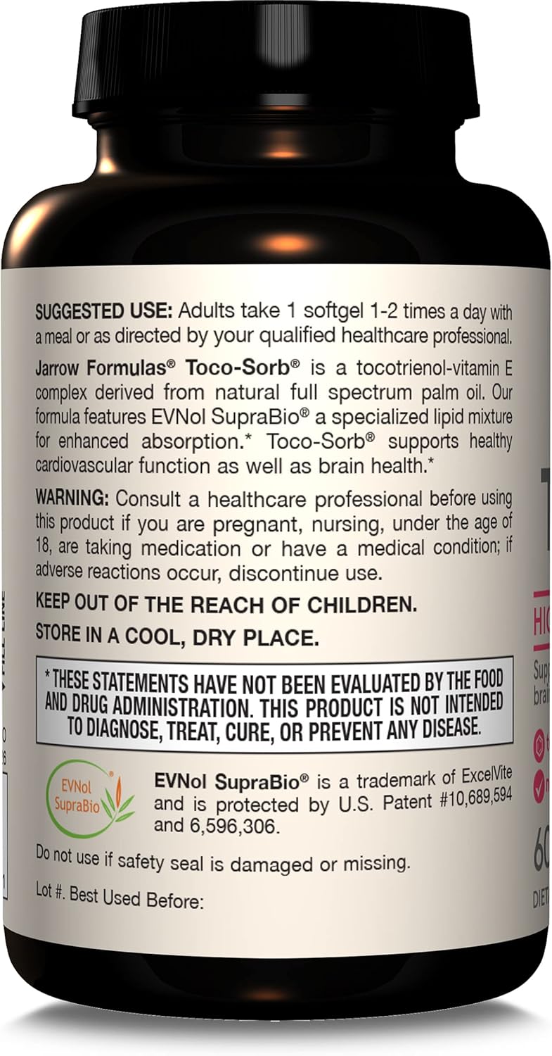 Toco-Sorb Mixed Tocotrienols and Vitamin E 60 Softgels