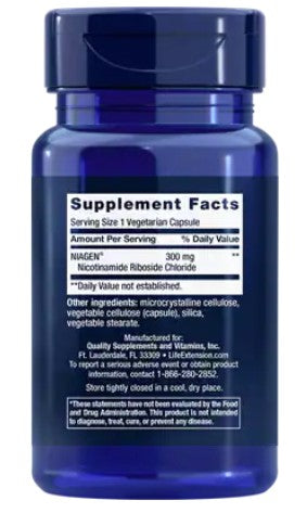 NAD+ Cell Regenerator™ Nicotinamide Riboside 300 mg 30 Vege Capsules, by Life Extension