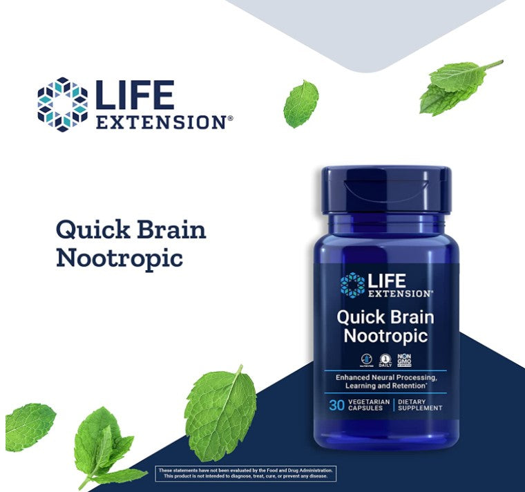 Quick Brain Nootropic, 30 Vegetarian Capsules, by Life Extension